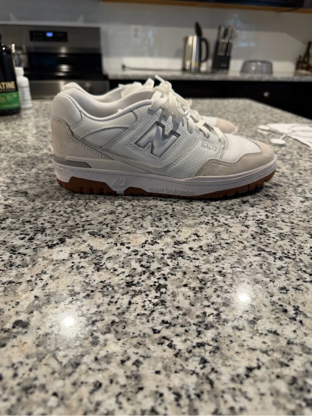 New Balance 550 Men’s Sneakers in White and Gum
